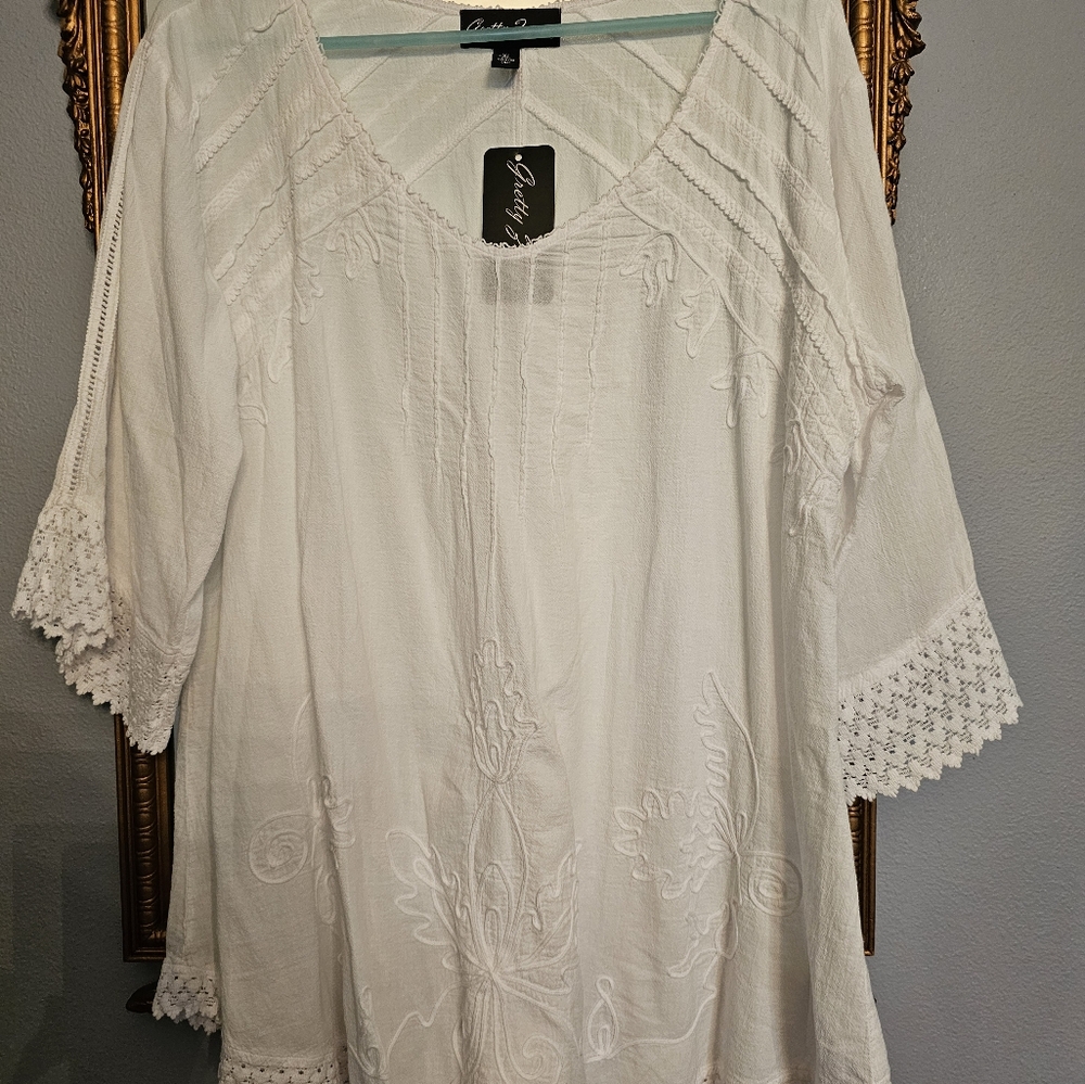 White long sleeve top